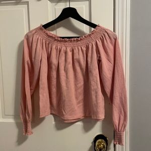 Off the shoulder pink top
